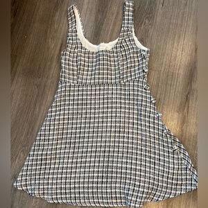 Altar'd State Black and White Plaid Mini Dress